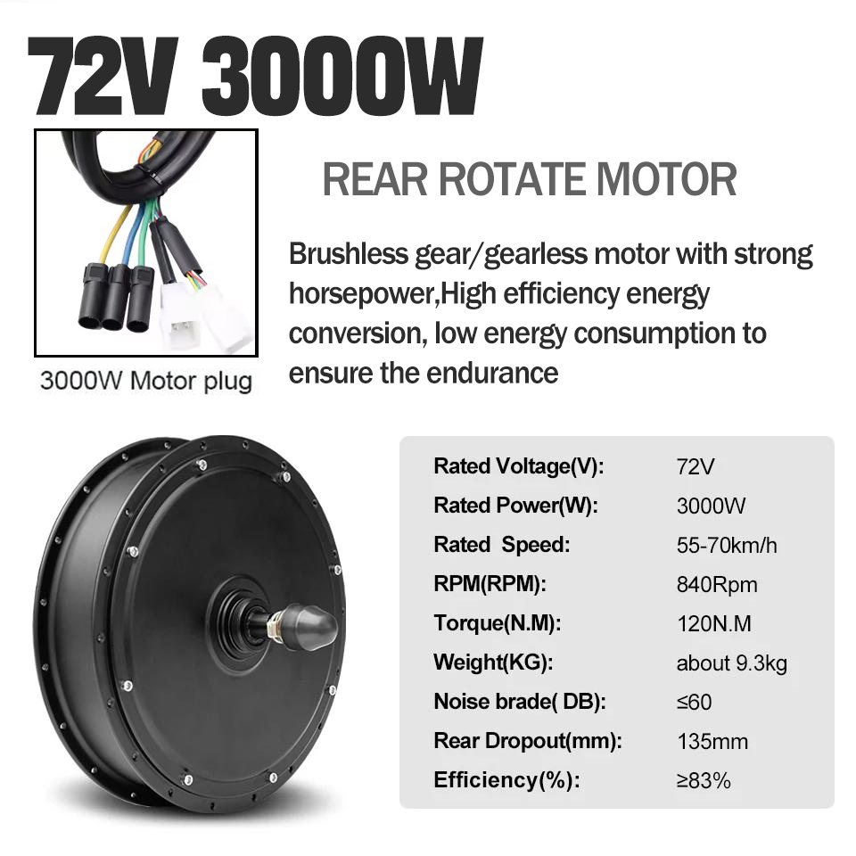 طقم تحويل الدراجة الكهربائية ا - مراجعة 5000W Hub Motor Kit 72V وسعره
