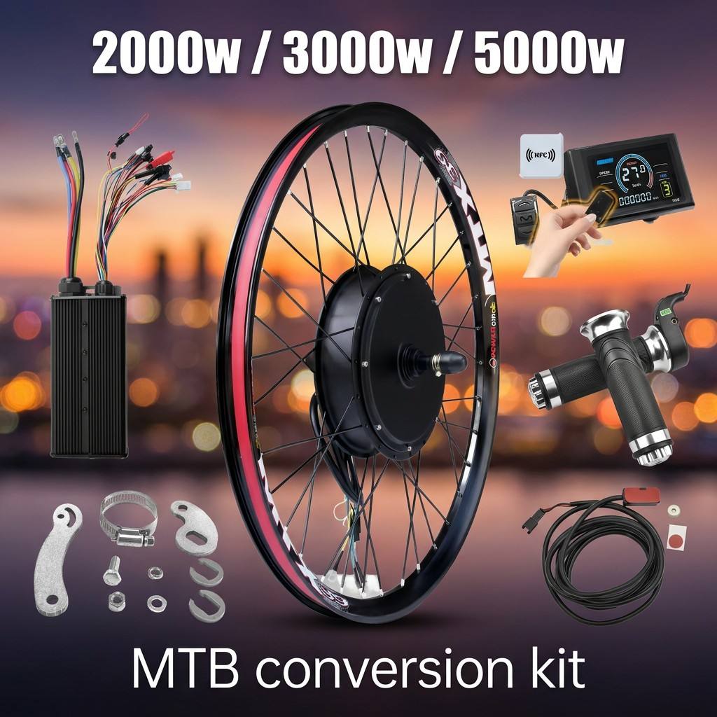 طقم دراجة كهربائية 72 فولت 500 - مراجعة 5000W Hub Motor Kit 72V وسعره