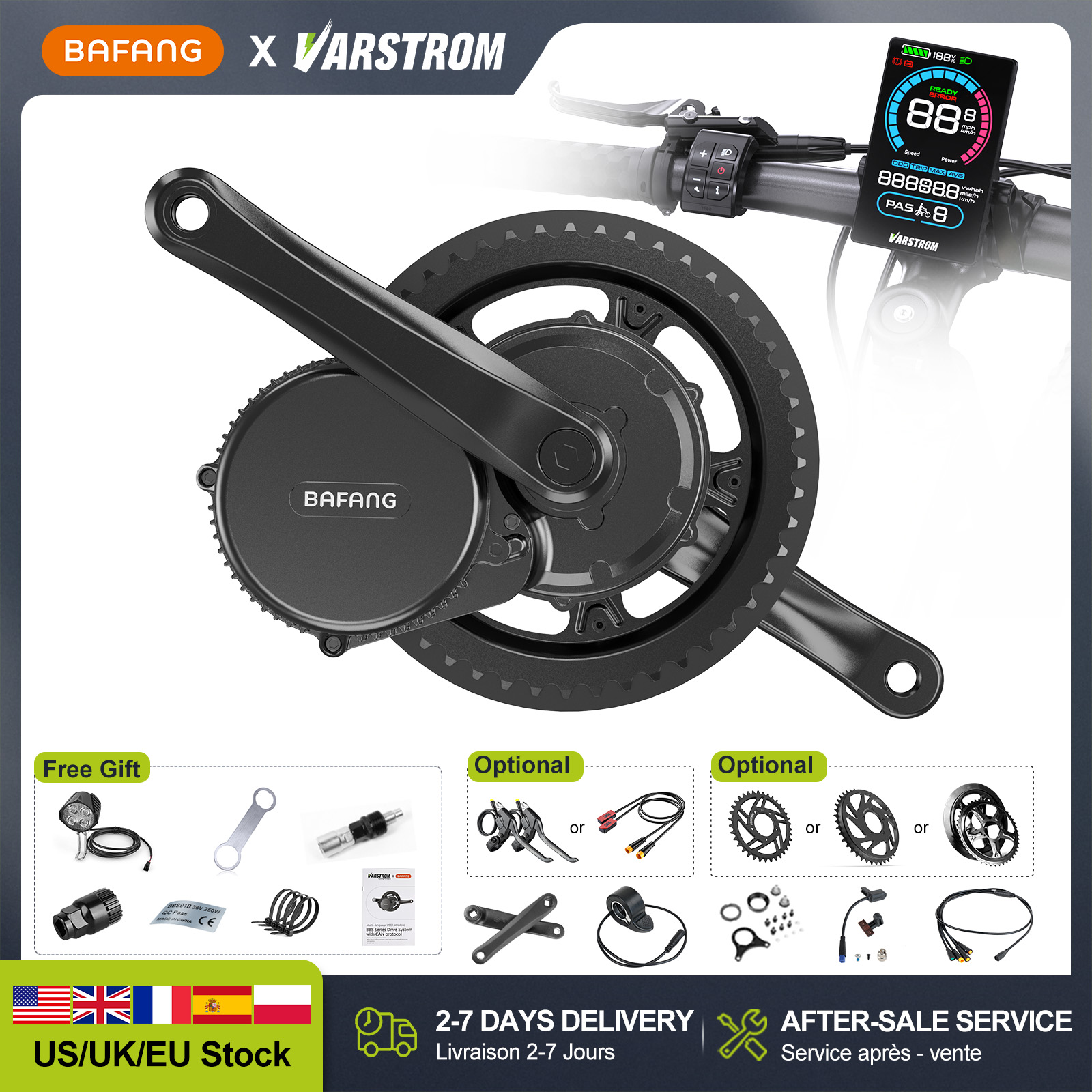 [مخزون أمريكي] محرك BAFANG 48V - مراجعة Side Hung Mid Drive Motor Kit وسعره